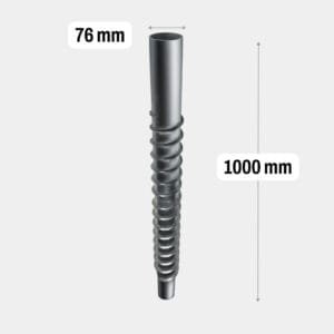 Screw pile extension with thread HDG_76x1000x3.5_1